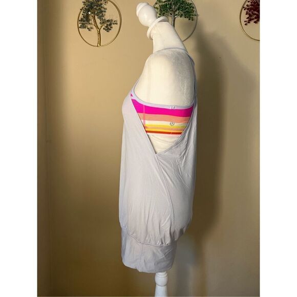 Lululemon No Limits Gray Pink Cool Breeze Groovy Stripe Multi Size 4 - Picture 2 of 7